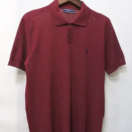 [BUNJANG] Hazzys Puppy Embroidery Cotton Blend Short Sleeve Polo Knit Top Size 100 / 헤지스 퍼피자수 면혼방 반팔카라니트 100