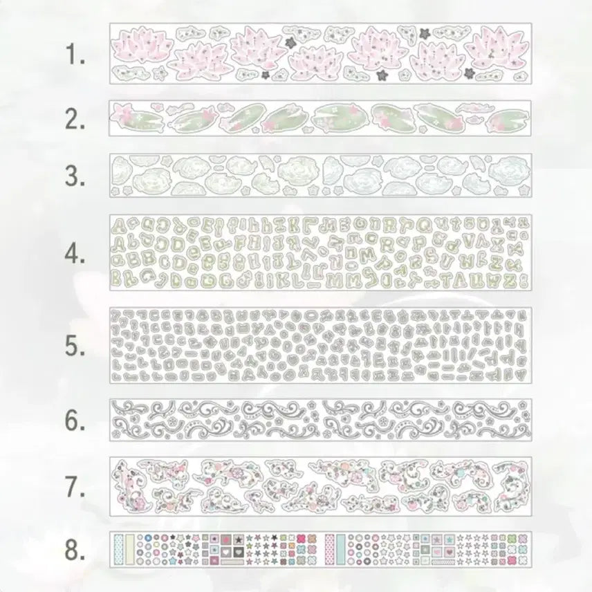 [BUNJANG] Stickers New Kiss Cut 8 Type Set / 스티커스 신상 키스컷 8종 세트 띵