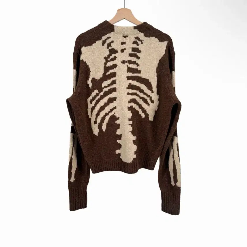 [BUNJANG] Kapital 5G Wool Bone Skeleton Short Knit Cardigan Brown / [3사이즈] 캐피탈 5G 울 본 스켈레톤 숏 니트 가디건 브라운