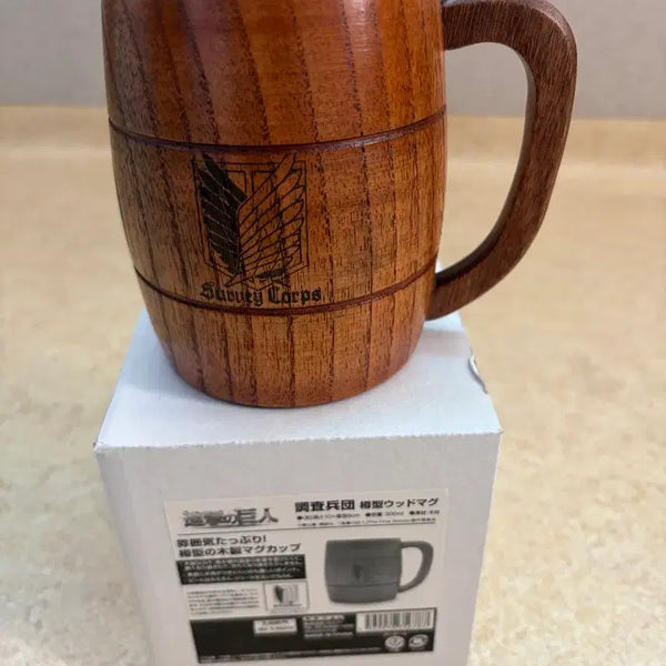 [BUNJANG] Attack on Titan Survey Corps Wooden Mug / 진격의 거인 조사병단 우드 머그컵
