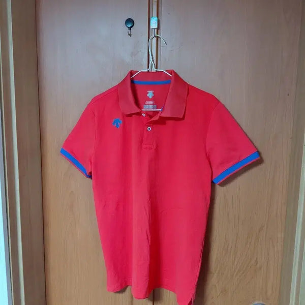 [BUNJANG] Descente Short Sleeve Polo Shirt Red / 데상트 반팔 카라티셔츠 레드