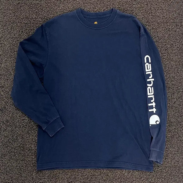 [BUNJANG] Carhartt Long Sleeve T-Shirt Navy (M) / 칼하트 긴팔티 네이비(M)