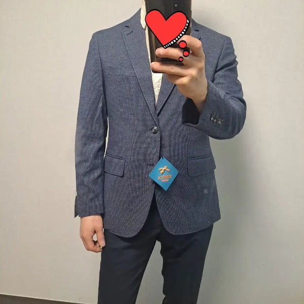 [BUNJANG] SEJEONG Indian Navy Check Jacket (Size 95) / S새상품/세정_인디안 간절기 자켓/95사이즈/32만원대 고급/스판끼