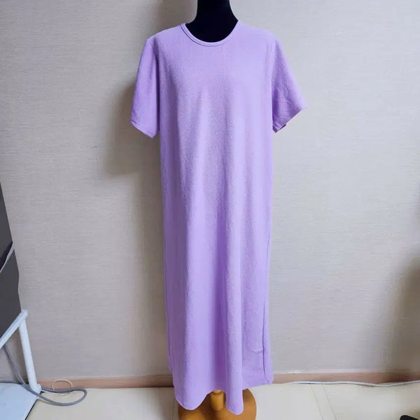 [BUNJANG] New Loose Fit Short Sleeve Long Dress with Spandex / [새상품] 우아하고 편안한 스판 반팔 롱원피스 66가능 여름 임부복