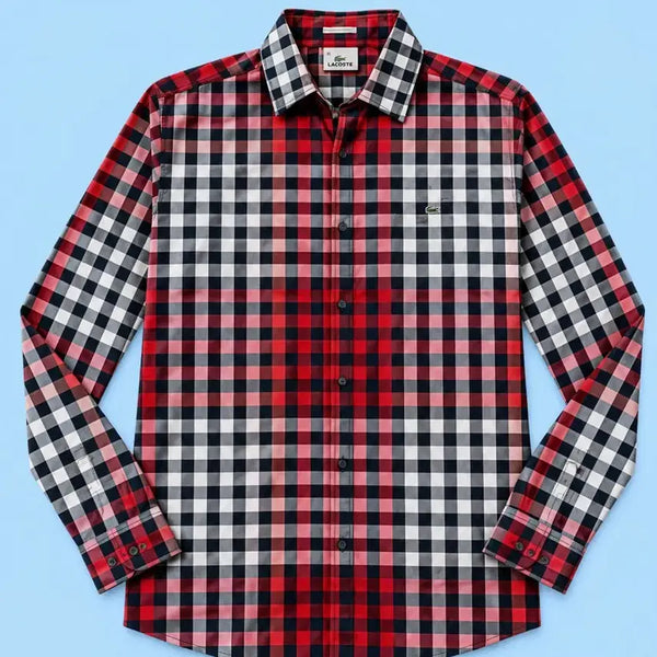 [BUNJANG] Lacoste Check Pattern Shirt / 라코스테 체크 남방 40 셔츠