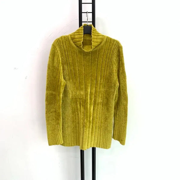 [BUNJANG] Issey Miyake Corduroy Turtleneck Knit Yellow / 정품 이세이 미야케 ISSEY MIYAKE 골덴 터틀넥 니트 옐로우