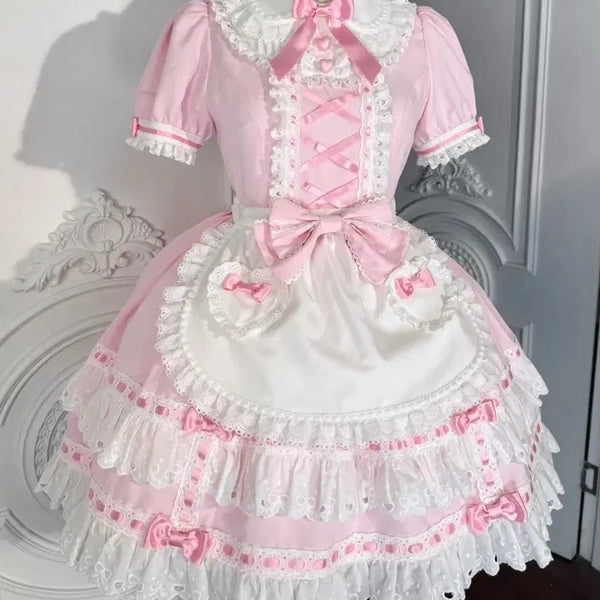 [BUNJANG] Lolita Dress with Apron / 현물) 중브 로리타 드레스 원피스 op 양복 앞치마 포함