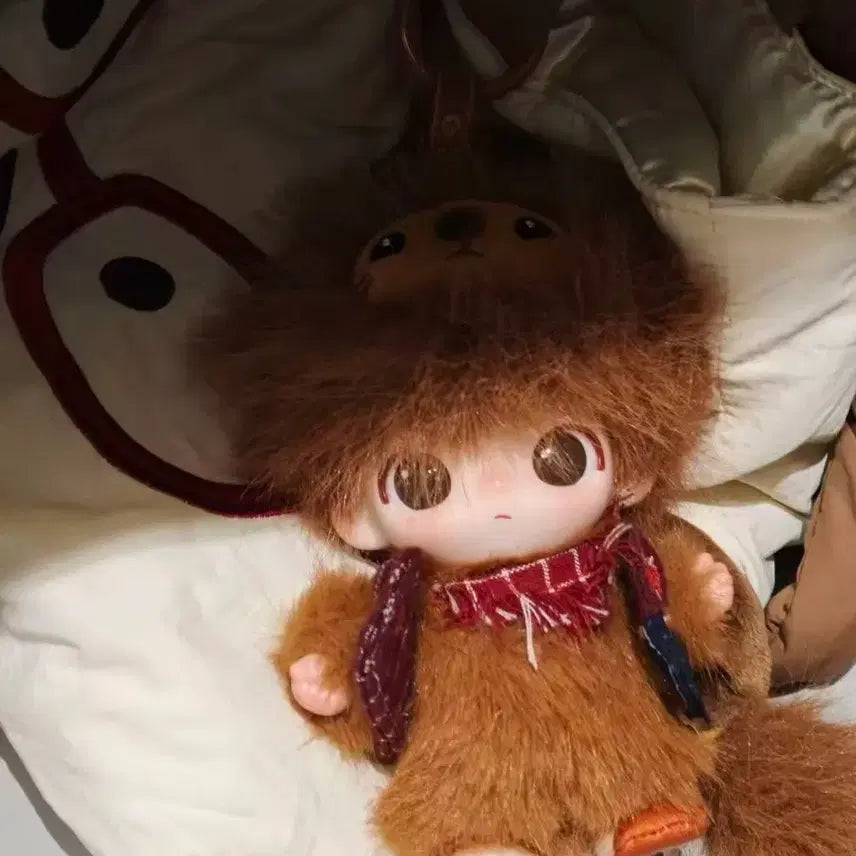 [BUNJANG] Brown Fuzzy Character Plush Keychain / 인형 갈색 털복숭이 캐릭터 키링