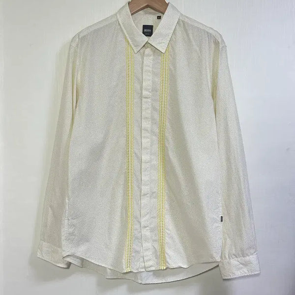 [BUNJANG] Hugo Boss Embroidered Shirt Yellow XL (105) / 휴고보스 자수 셔츠 옐로우/105