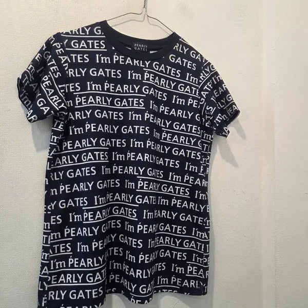 [BUNJANG] PEARLY GATES Logo Short Sleeve T-Shirt Navy / 파리게이츠 로고 반팔 티셔츠 네이비 가52