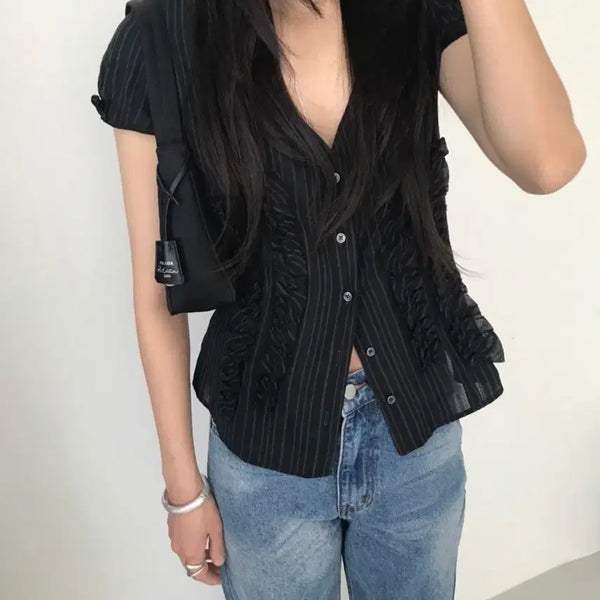 [BUNJANG] Awesome Sauce Hereb4 Moné Blouse Black / 어썸소스 hereb4 모네블라우스 블랙
