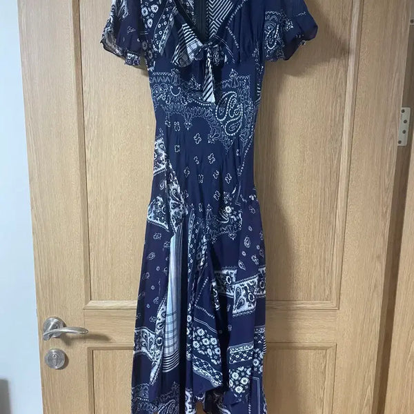[BUNJANG] Vintage Pattern Long Dress / 빈티지 패턴 롱 원피스
