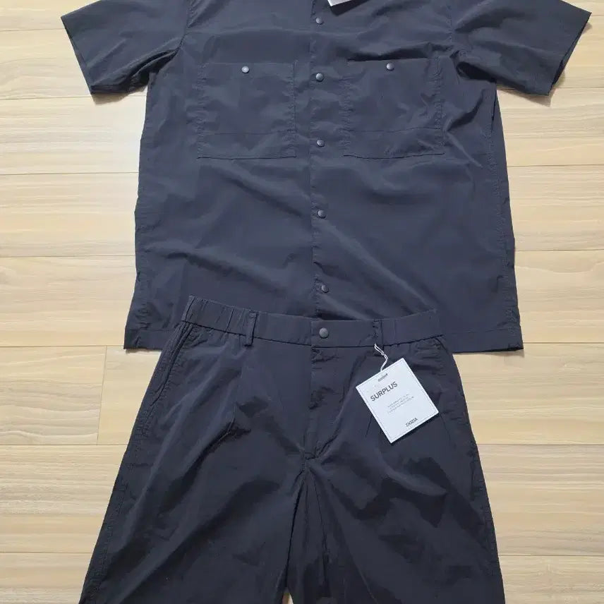 [BUNJANG] ZIOZIA Short Sleeve Shirt and Shorts Set-up Set Black / 지오지아반팔셔츠반바지셋업세트블랙