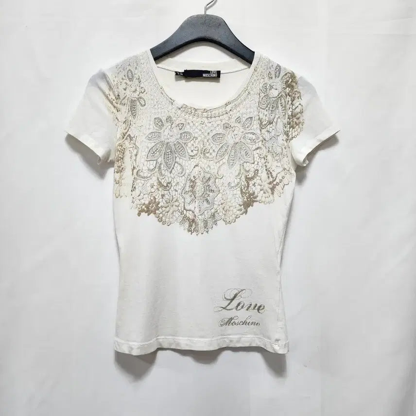 [BUNJANG] Moschino White Short Sleeve T-Shirt (Size S) / 모스키노 화이트  반팔(S사이즈)