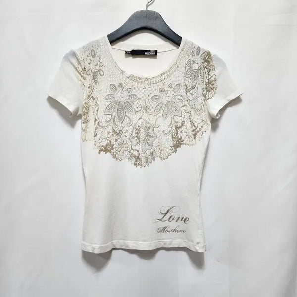 [BUNJANG] Moschino White Short Sleeve T-Shirt (Size S) / 모스키노 화이트  반팔(S사이즈)