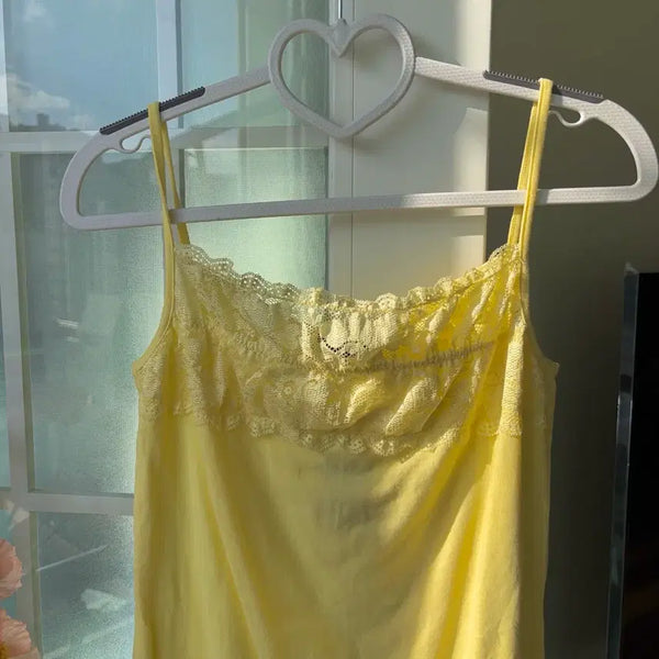 [BUNJANG] COMME CA ISM Lemon Lace Sleeveless Top / COMME CA ISM 꼼사이즘 레몬 레이스 나시 슬리브리스 -옷장정리