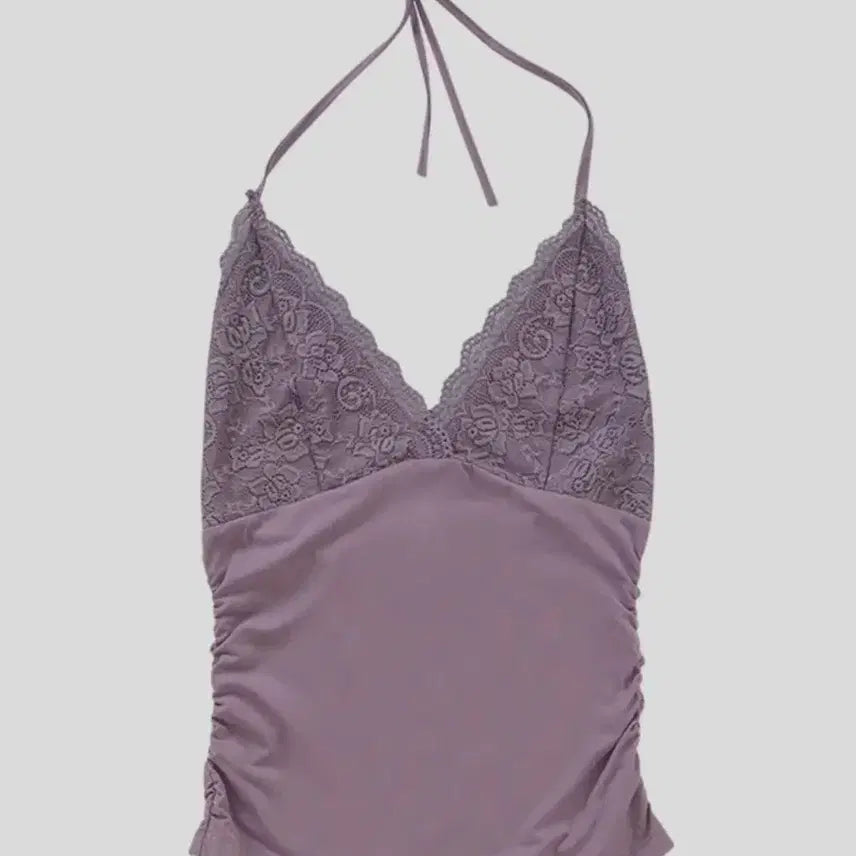 [BUNJANG] AZON Cindy Lace Halter Top / 애즈온 신디 레이스 홀터 탑 빈티지깔 보라색