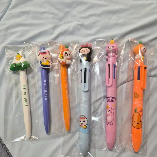 [BUNJANG] Jeju Character Ballpoint Pen Set (6 Types) / 제주 기념품 볼펜 6종 세트 캐릭터 디자인