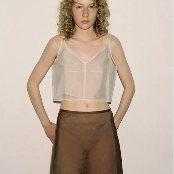 [BUNJANG] Parbang Layered Skirt Brown / 파르벵 레이어드 스커트 브라운
