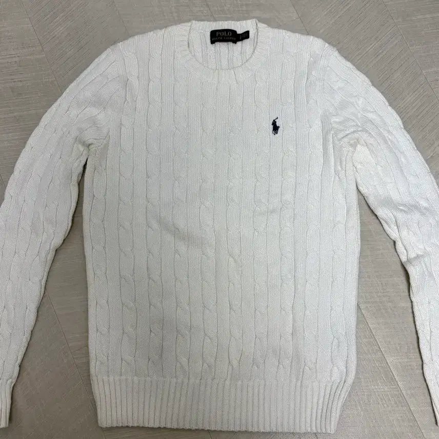[BUNJANG] Polo Ralph Lauren Cable Knit Sweater White S / 폴로 랄프로렌 케이블 니트 화이트 S