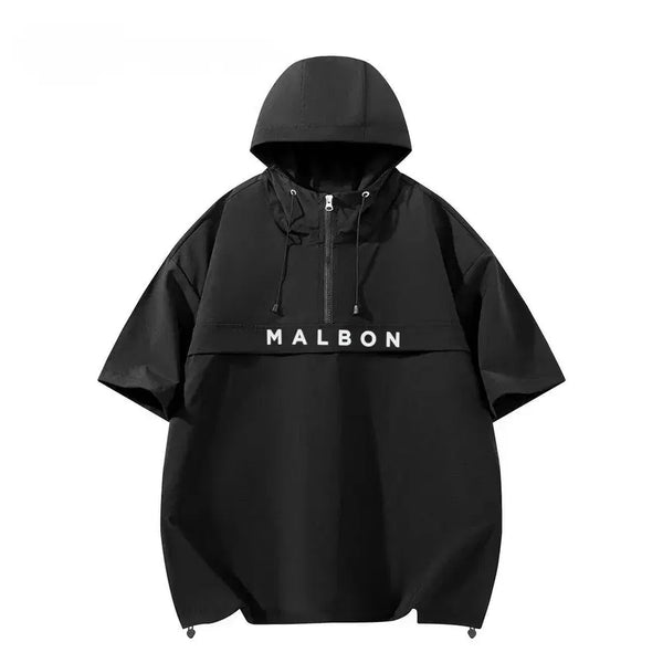 [BUNJANG] Malbon Men's Short-Sleeve Anorak Hoodie Windbreaker / MALBON 말본 남성 반팔 아노락 후드 바람막이