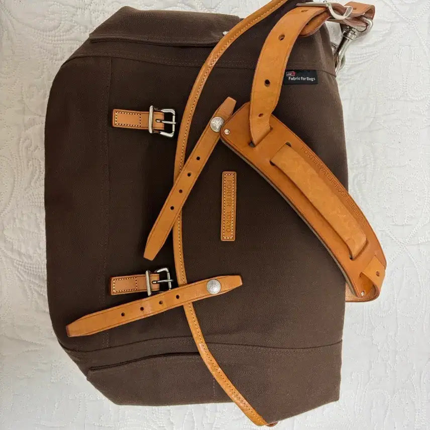 [BUNJANG] Porter Leather Trimmed Canvas Crossbody Bag / Porter