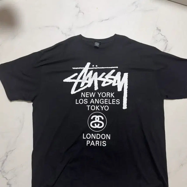 [BUNJANG] Stussy World Tour T-Shirt Black 2XL / [2xl] 스투시 월드투어 티셔츠
