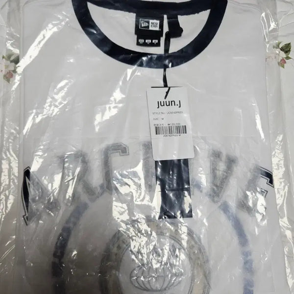 [BUNJANG] New Era x Juun.J Ringer T-Shirt White Medium / 뉴에라 준지 반팔 티셔츠 화이트 M 사이즈
