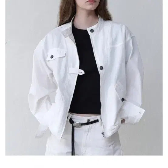 [BUNJANG] Aetoa Blouson Jacket White / 에토아 블루종 화이트 Aetoa