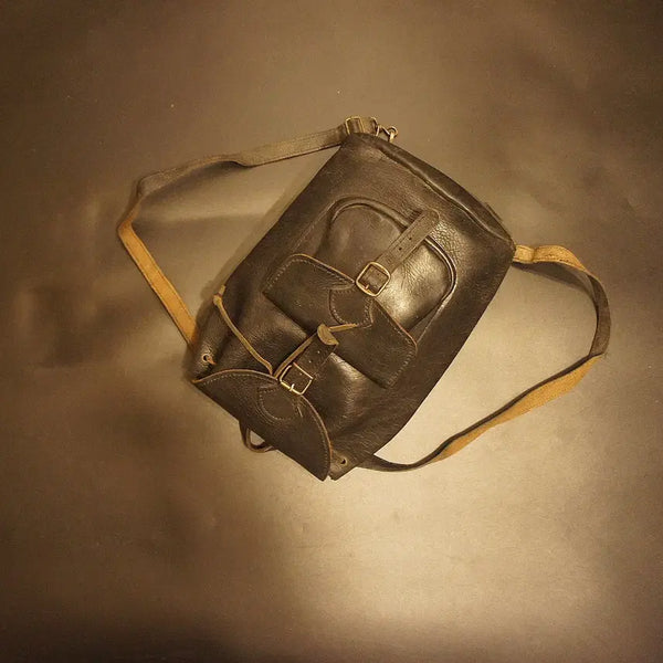 [BUNJANG] Vintage Leather Mini Backpack / Q383 여성빈티지 미니배낭 가죽백팩 배낭 미니백팩 여자백팩 레더미니백