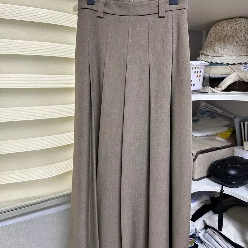 [BUNJANG] Brown Pleated Long Skirt / 브라운 핀턱주름 스커트