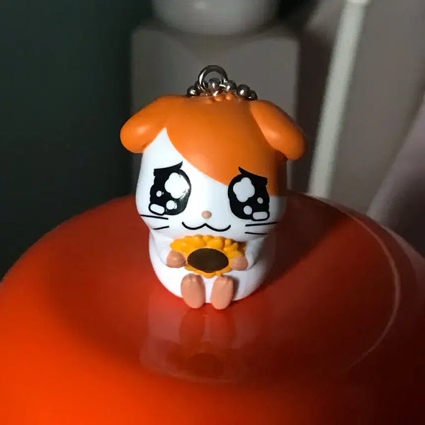 [BUNJANG] Hamtaro Sunflower Figure Keyring / 방가방가 햄토리 피규어 키링 해바라기