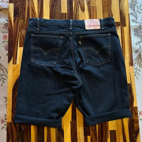 [BUNJANG] Levi's 505 Orange Tab Black Denim Shorts W36 / 리바이스 505 USA 오렌지탭 블랙 반바지 W36