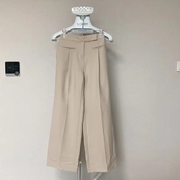 [BUNJANG] Beige Slacks (Banded Waist) / 베이지 슬랙스(밴딩)