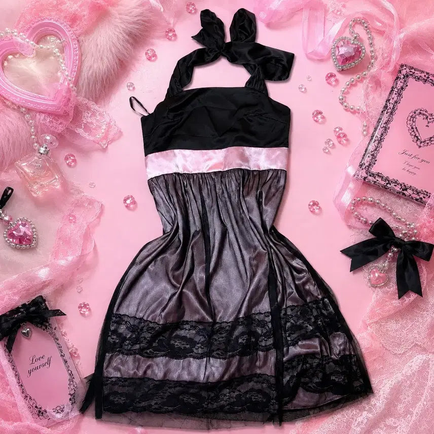 [BUNJANG] Hime Gyaru Agaha Dress / 블랙 핑크 히메갸루 갸루 아게하 원피스 마즈깔 지뢰계