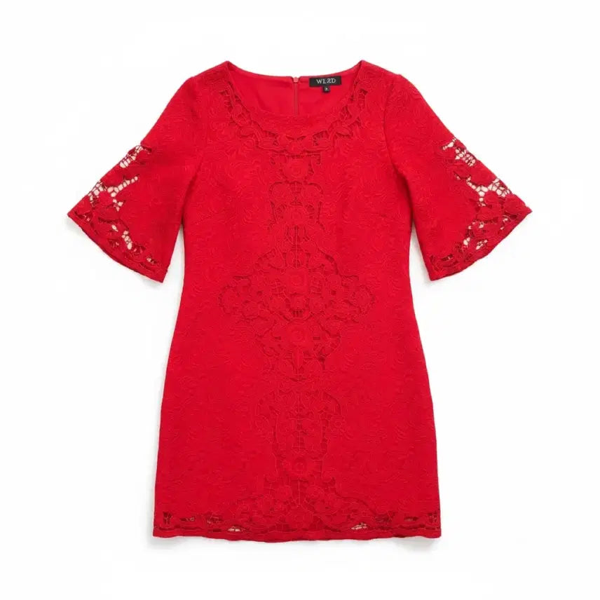 [BUNJANG] WLJD Lace Dress Red Women's Size M / 여성M/ WLJD 레이스 원피스 붉은색