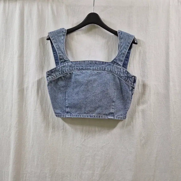 [BUNJANG] Vintage Denim Bustier Vest / 일본 구제 빈티지 데님 뷔스티에 베스트