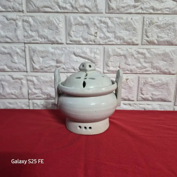 [BUNJANG] Joseon Dynasty Celadon White Porcelain Incense Burner / 분원말기 백자향로