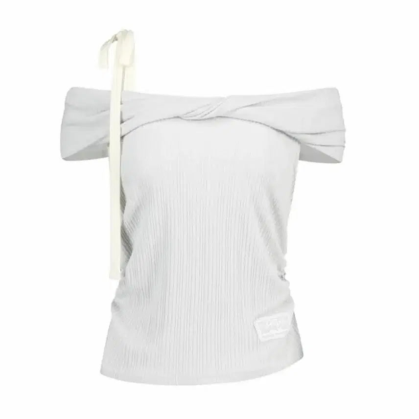 [BUNJANG] Illigo Flow Off-the-Shoulder Top - Gray / 새상품 일리고 플로우 오프숄더 탑 그레이
