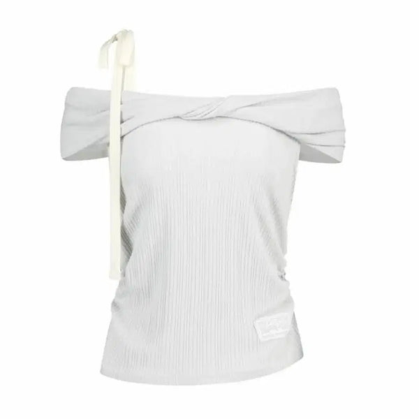 [BUNJANG] Illigo Flow Off-the-Shoulder Top - Gray / 새상품 일리고 플로우 오프숄더 탑 그레이