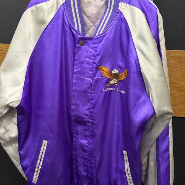 [BUNJANG] LOBBO CLUB University Purple Sukajan Jacket / LOBBO CLUB 유니버시티 퍼플 스카잔