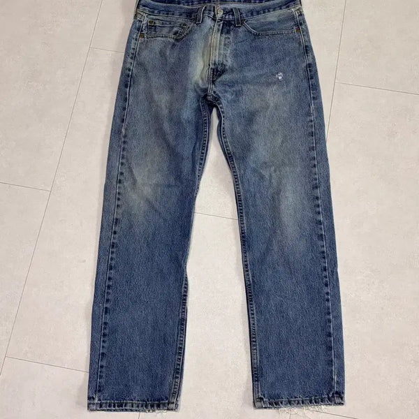 [BUNJANG] Levi's 505 Medium Blue Regular Straight Fit Denim Jeans (W34 L32) / 리바이스 505 미디엄블루 34x32 빈티지 페이딩