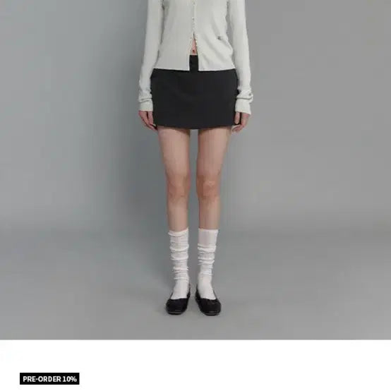 [BUNJANG] ODS Mona Mini Skirt Pants Charcoal M / 오디에스 모나 미니 스커트 팬츠 차콜 M