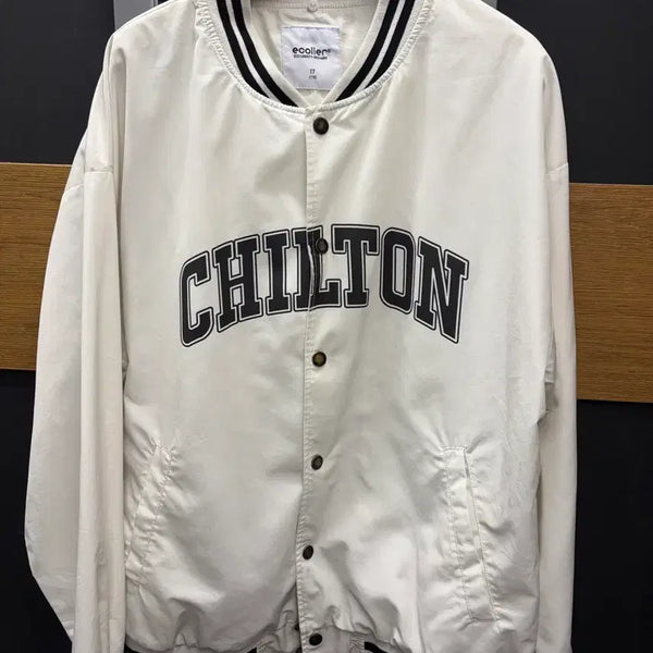 [BUNJANG] Ecolier Big Logo Baseball Jumper White / ecolier 에꼴리에 빅로고 야구 점퍼 화이트