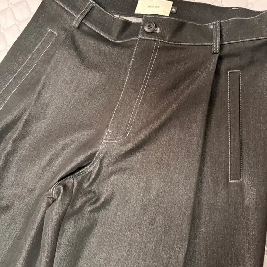[BUNJANG] Begin 202 One-Pleat Wide Denim Pants Black / 비긴 202 원턱 와이드 데님 블랙 2