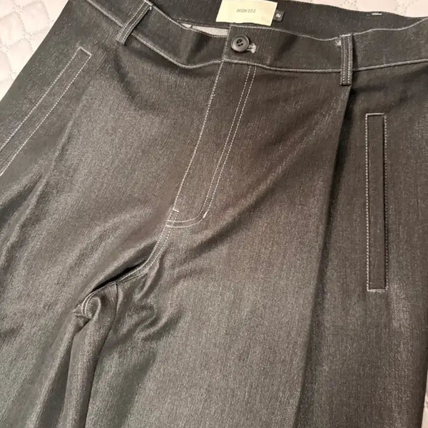 [BUNJANG] Begin 202 One-Pleat Wide Denim Pants Black / 비긴 202 원턱 와이드 데님 블랙 2