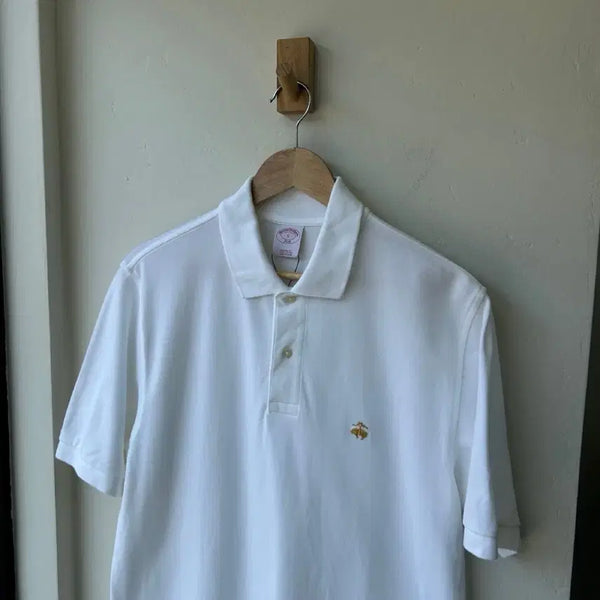 [BUNJANG] Brooks Brothers White Short Sleeve Polo Shirt / 17450 - 브룩스 브라더스 화이트 반팔 카라티