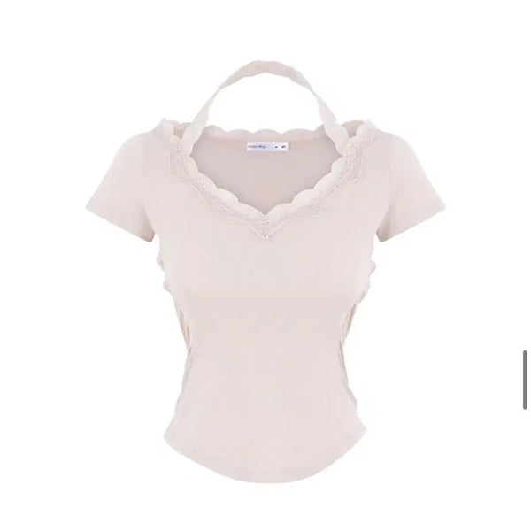 [BUNJANG] Raise Me Up Halterneck Top (Navy Lace) / 레이즈미야 홀터넥