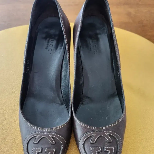 [BUNJANG] Gucci Logo Pumps Brown Size 35 / 구찌 로고 펌프스 브라운 35