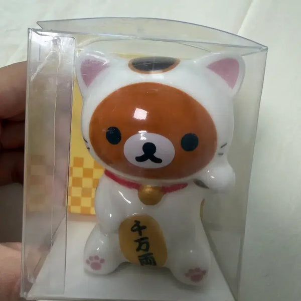 [BUNJANG] Rilakkuma Maneki-neko Ceramic Cat Figure / 리락쿠마 마네키네코 도자기 고양이 피규어